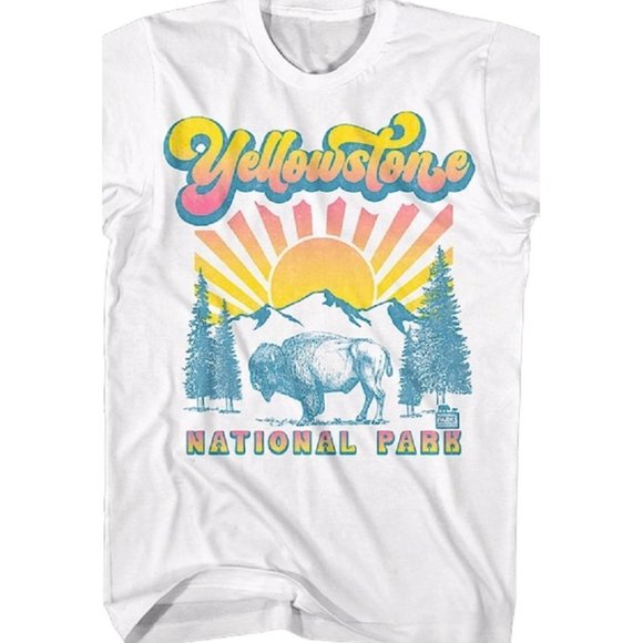 Tops - Sunset Yellowstone National Park Tshirt
